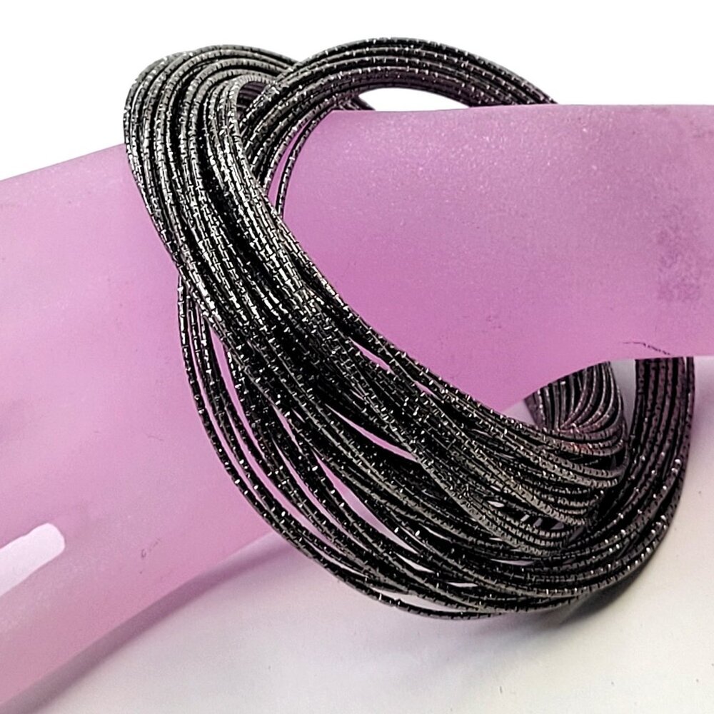 Pewter Grey Infinity Bangle Bracelets